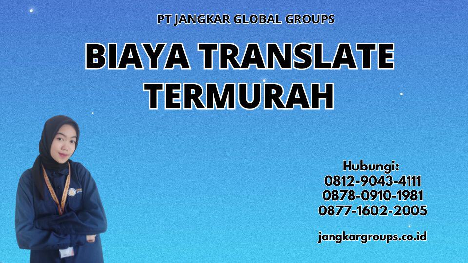 Biaya Translate Termurah