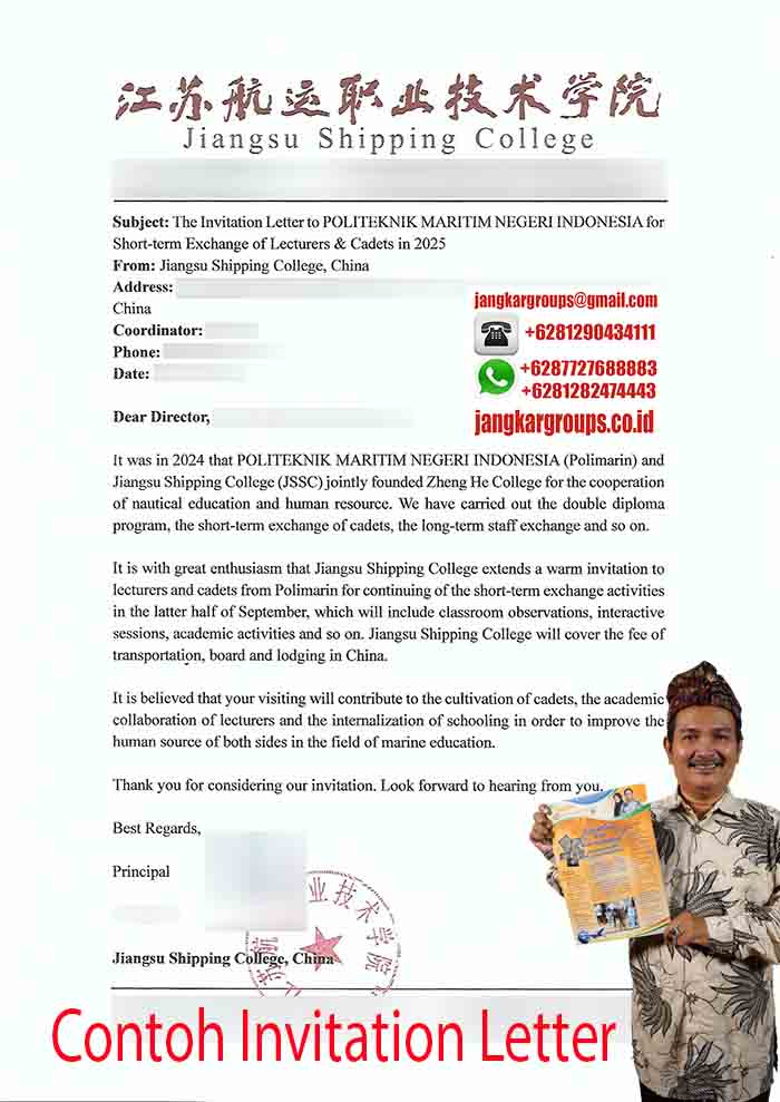 Contoh Invitation Letter China