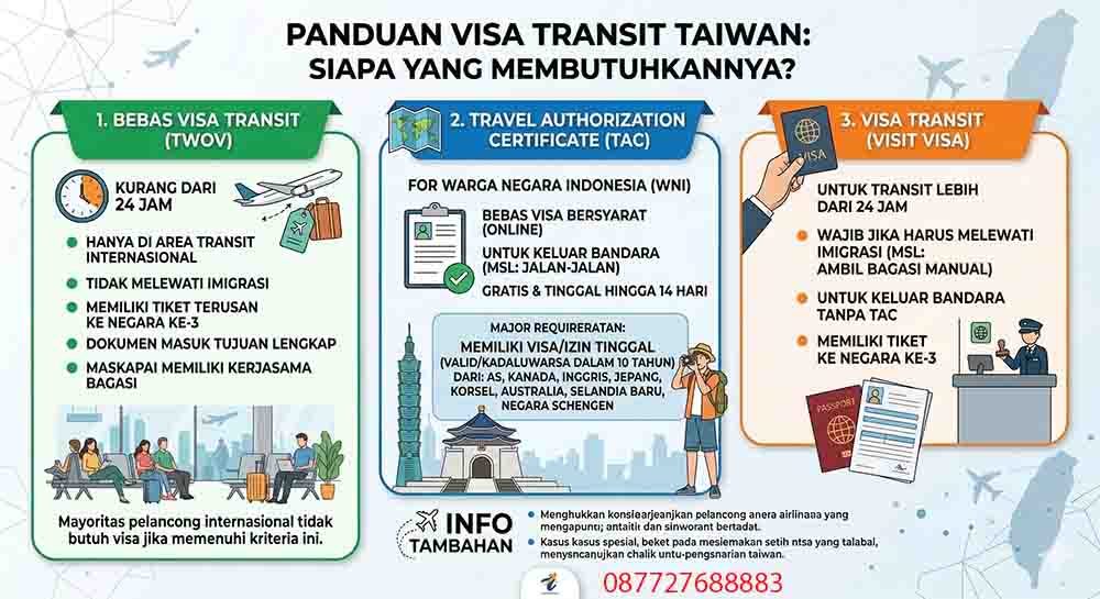 Infografis Visa Transit Taiwan