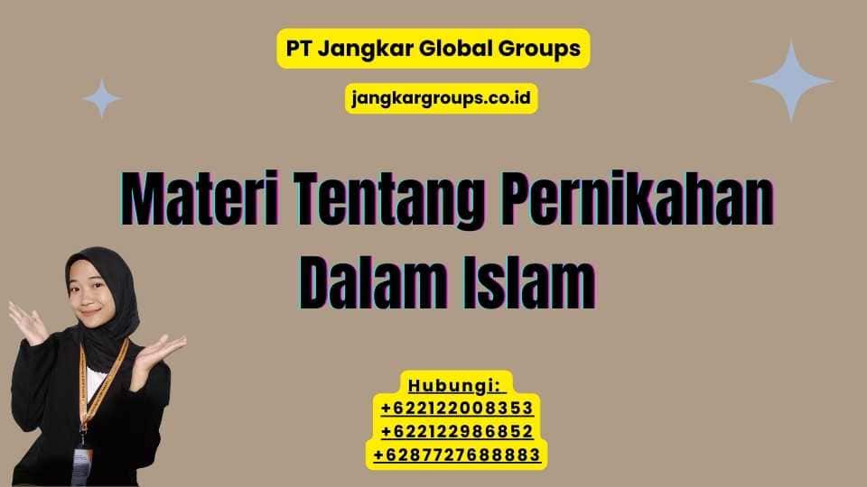 Materi Tentang Pernikahan Dalam Islam