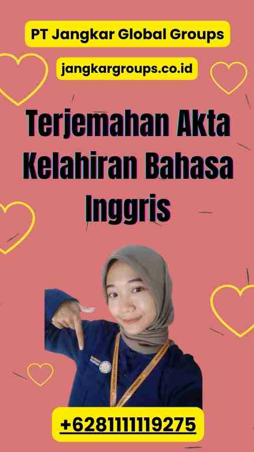 Terjemahan Akta Kelahiran Bahasa Inggris