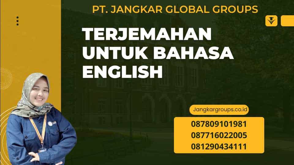 Terjemahan Untuk Bahasa English