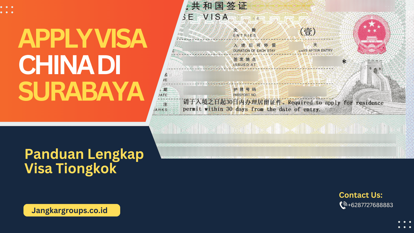 Apply Visa China Di Surabaya Panduan Lengkap Visa Tiongkok