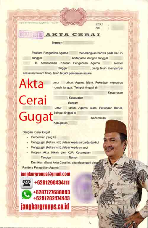 Contoh Akta Cerai Gugat