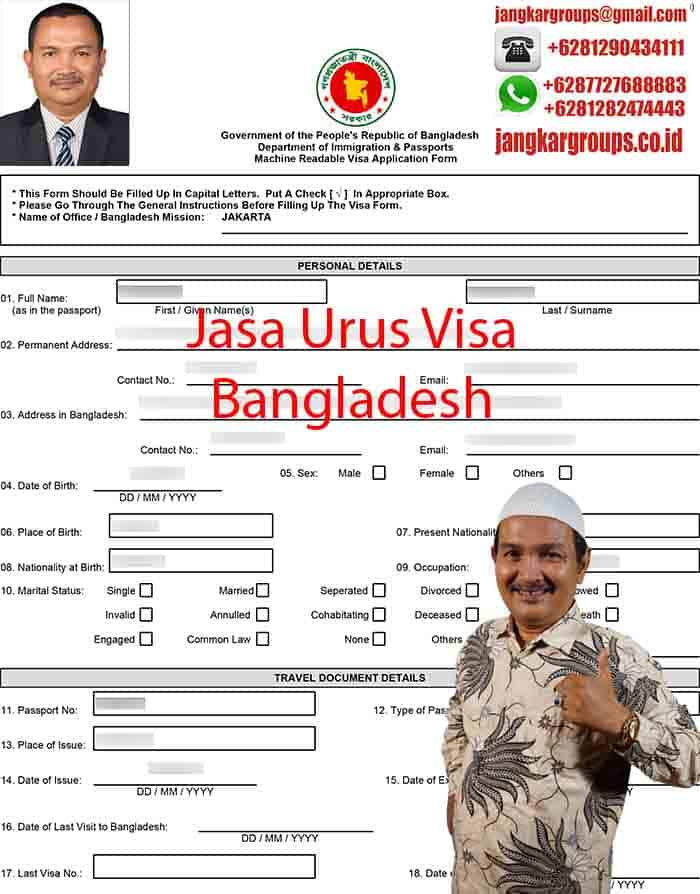Contoh Formulir Visa Bangladesh