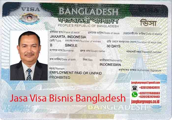 Contoh Visa Bisnis Bangladesh