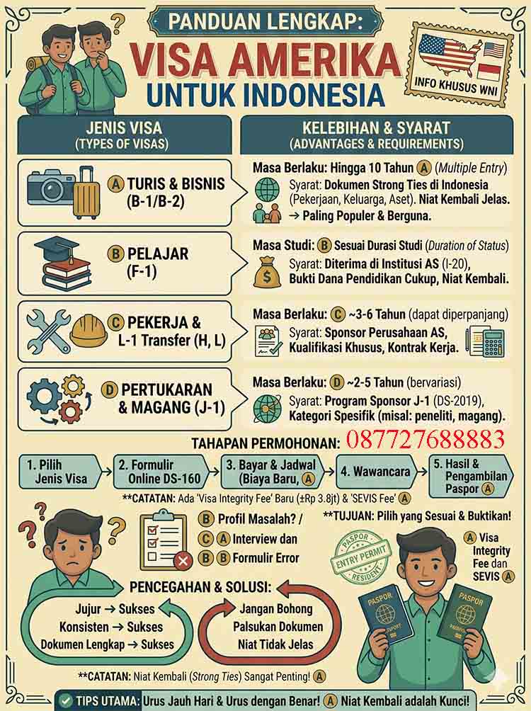 Infografis Visa Amerika Untuk Indonesia