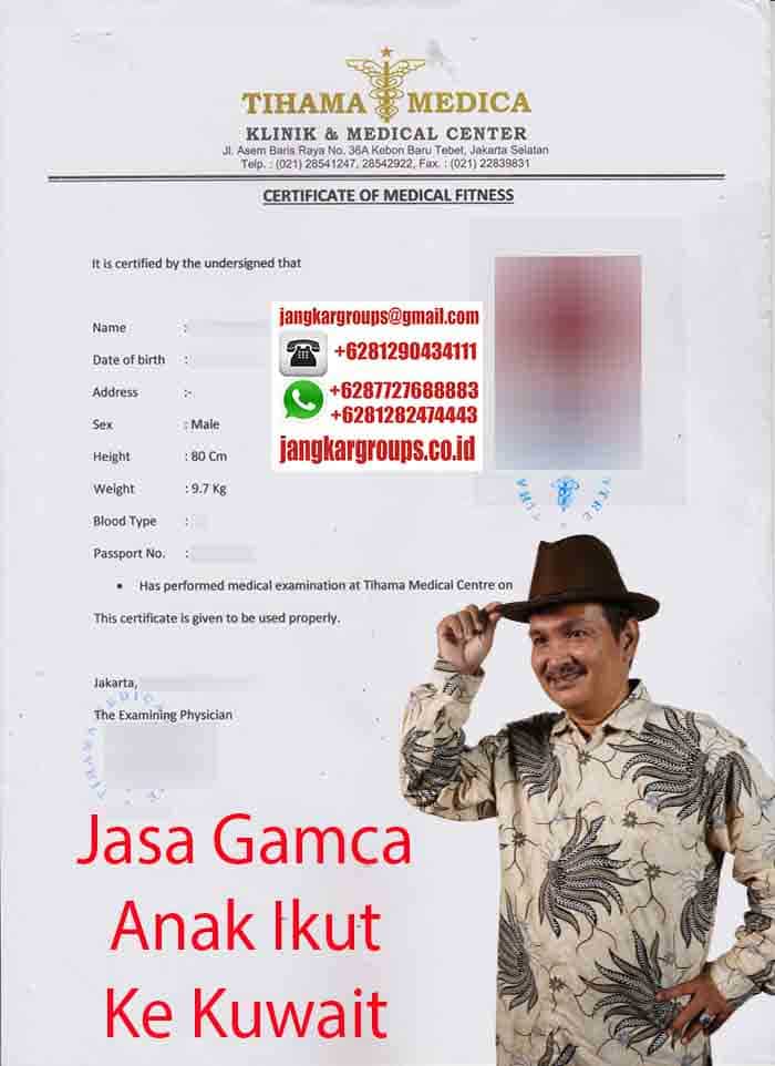 Jasa Gamca Anak Ikut Ke Kuwait