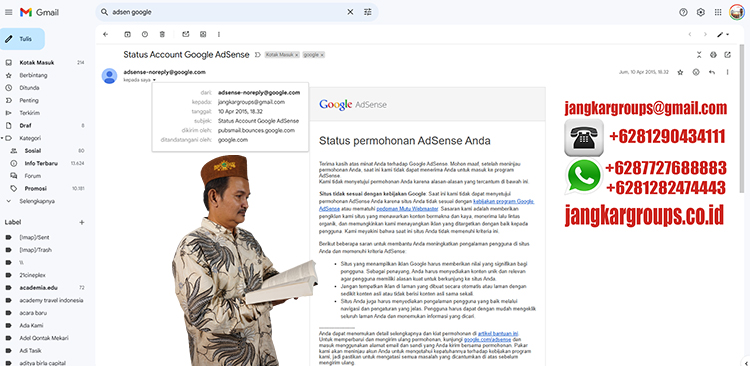 google adsen status di tolak