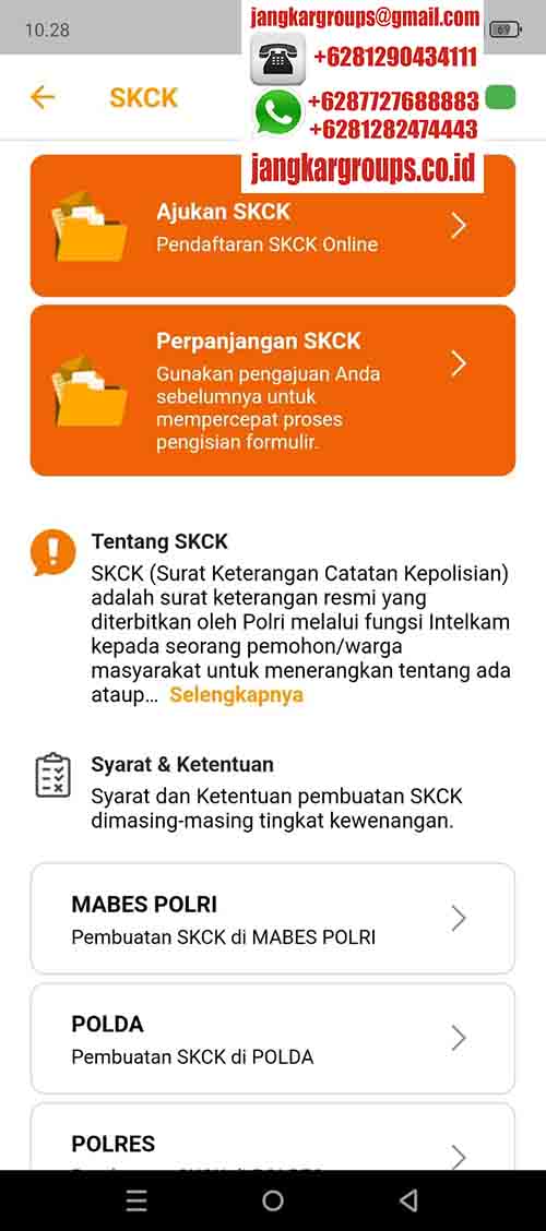 Ajukan SKCK Mabes Polri