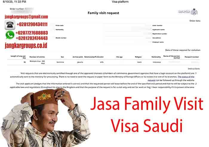 Contoh Family Visit Visa Saudi
