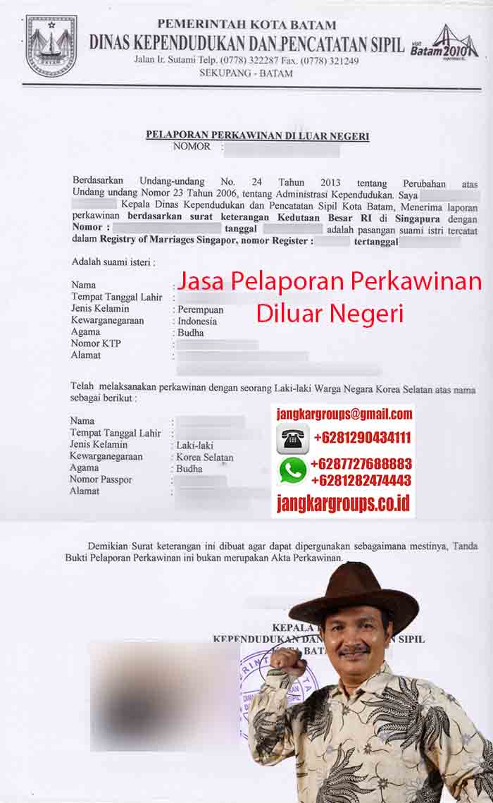 Contoh Pelaporan Perkawinan Di Luar Negeri