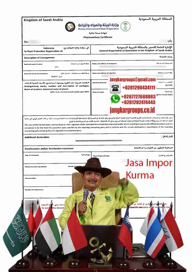 Contoh Phytosanitary Saudi Arabia