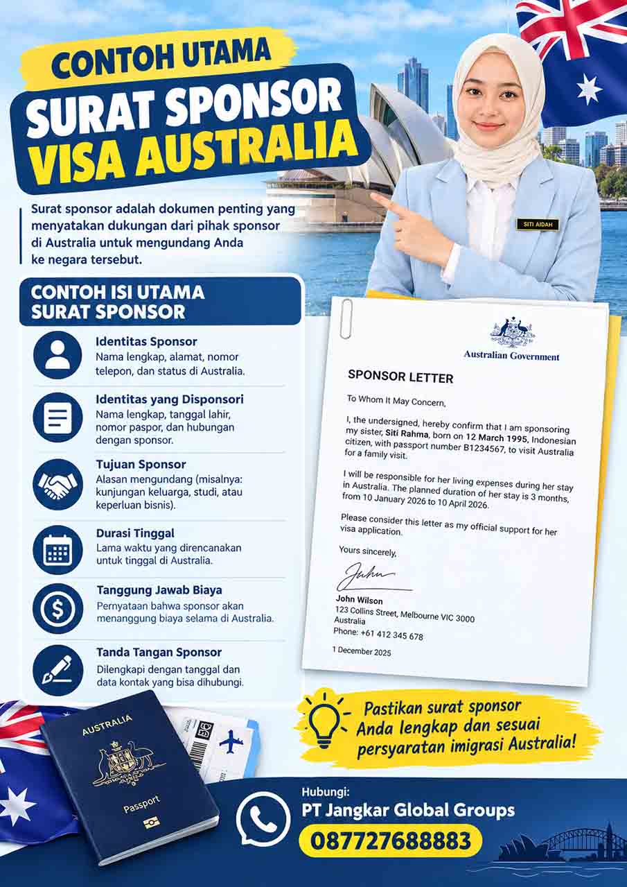 Contoh Utama Surat Sponsor Visa Australia Contoh Utama Surat Sponsor Visa Australia