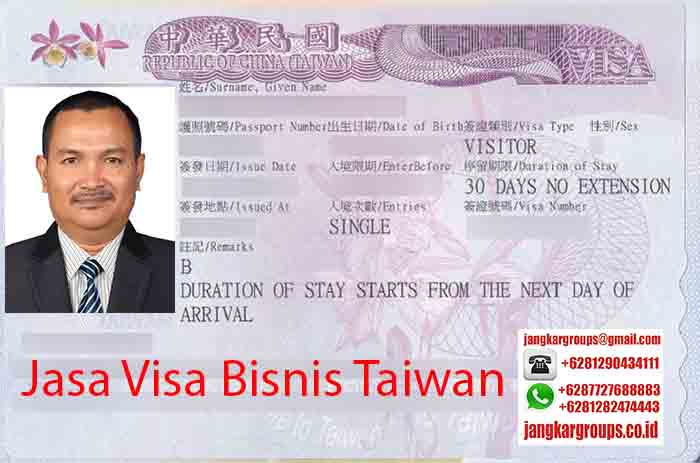 Contoh Visa Bisnis Taiwan