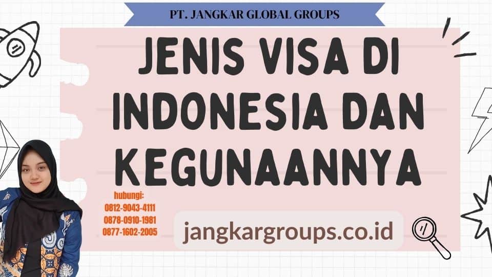 Jenis Visa Di Indonesia Dan Kegunaannya