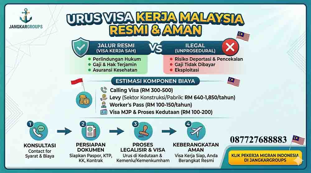 infografis Urus Visa Kerja Malaysia
