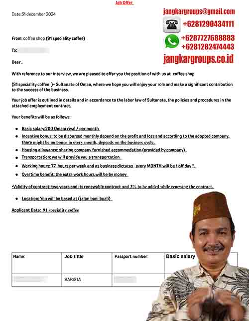 Contoh Job Offer Oman