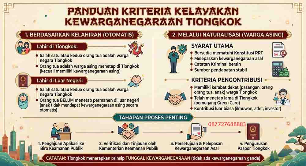 Infografis Cara mendapatkan kewarganegaraan china