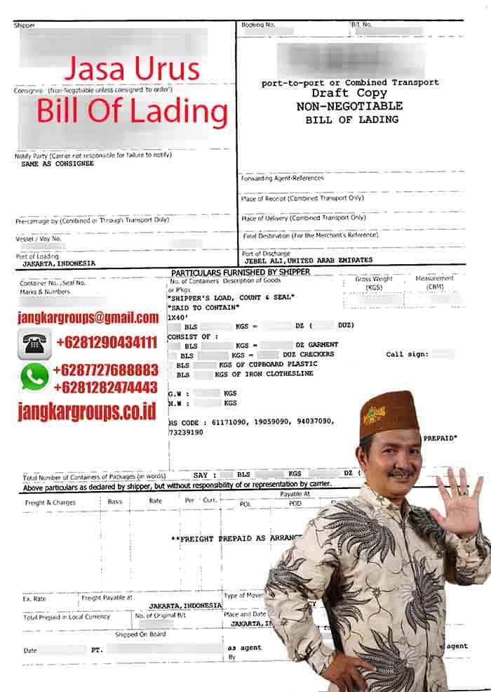 Contoh Bill Of Lading UAE
