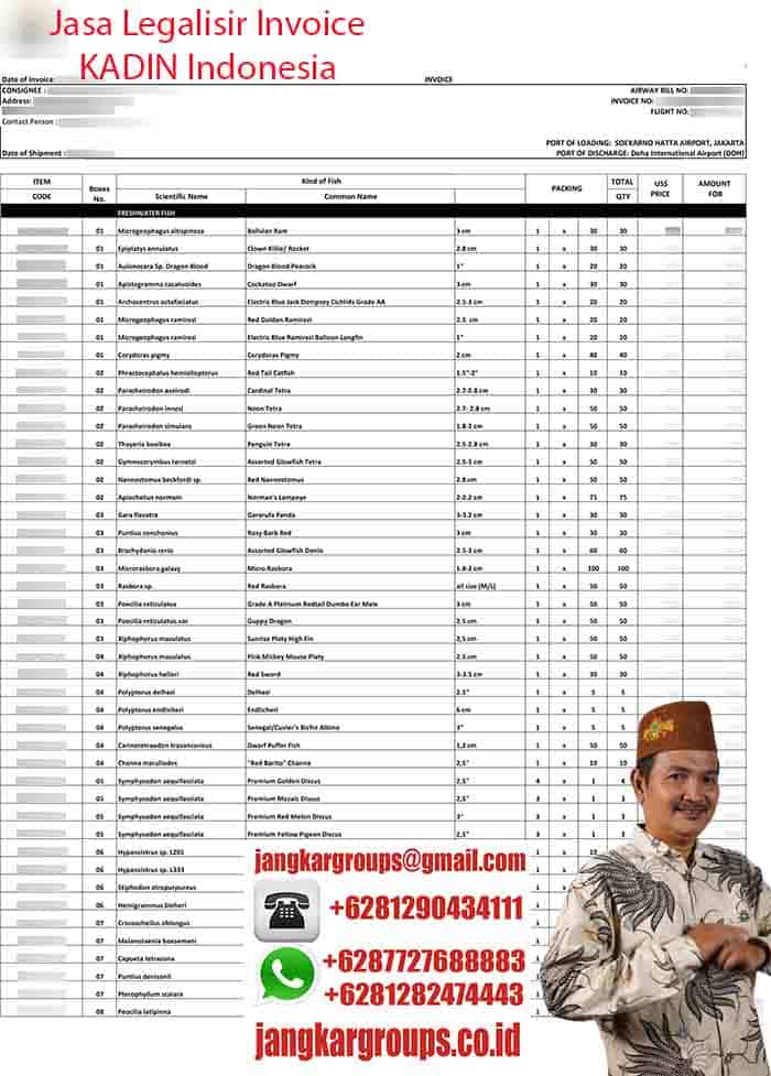 Contoh Legalisir Kadin Invoice