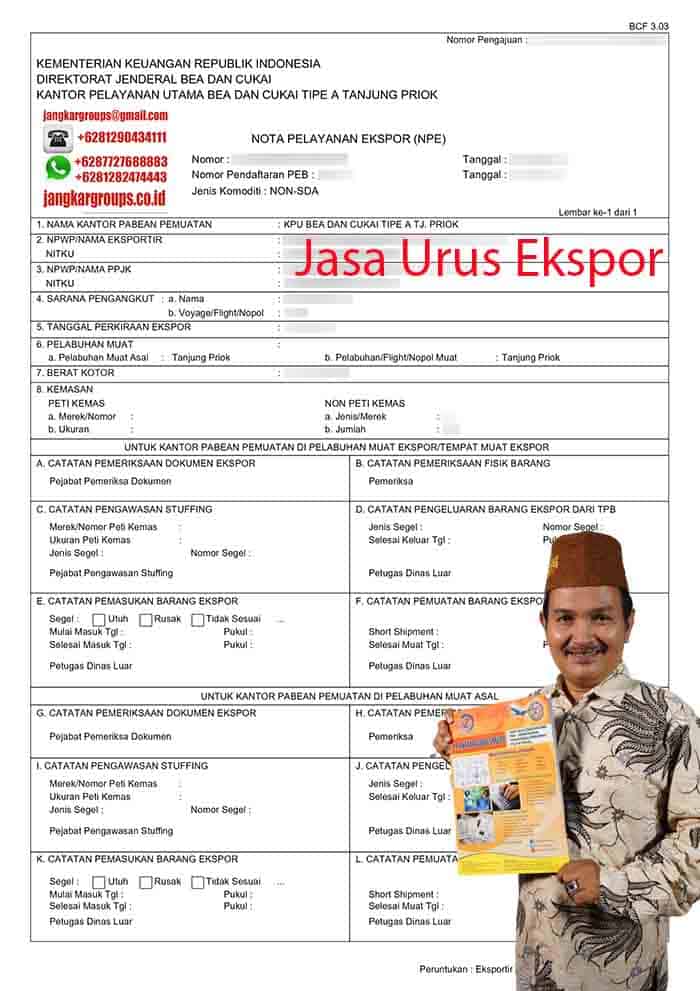 Contoh NPE Nota Pelayanan Ekspor