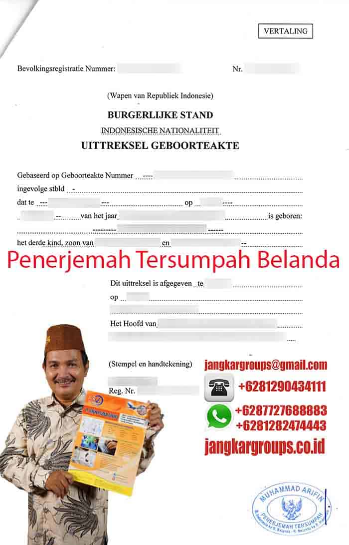 Contoh Penerjemah Tersumpah Belanda