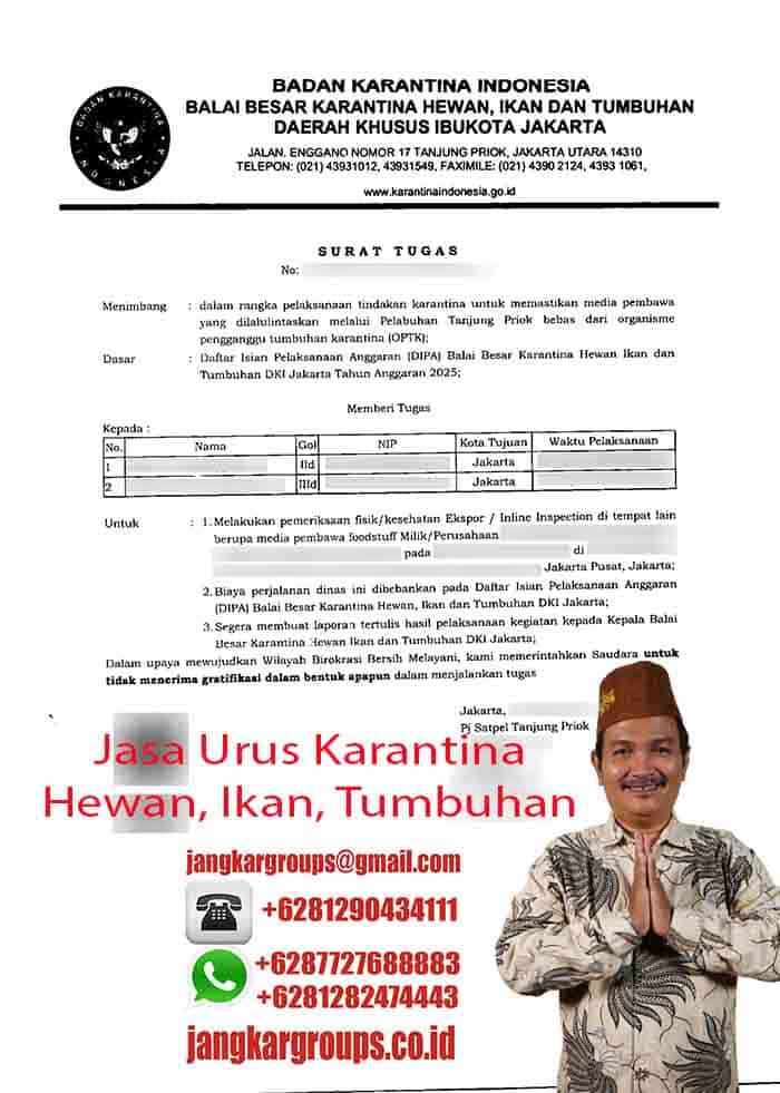 Contoh Surat Tugas Barantin