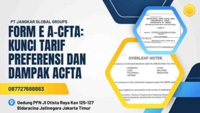 Form E A-CFTA Kunci Tarif Preferensi dan Dampak ACFTA