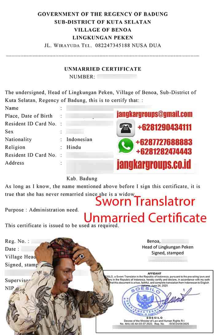 Penerjemah Tersumpah Unmarried