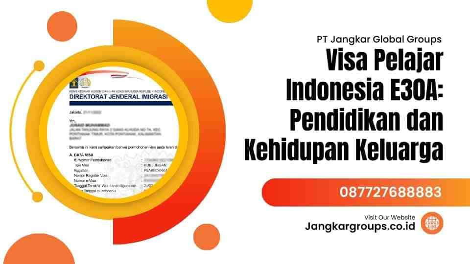 Visa Pelajar Indonesia E30A Pendidikan dan Kehidupan Keluarga