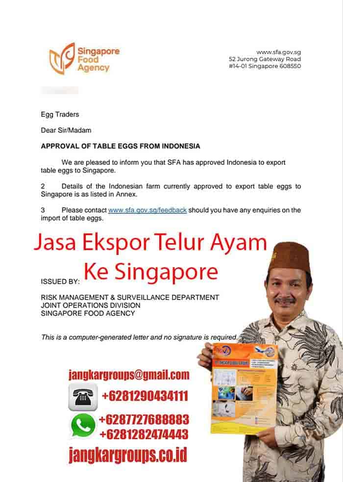 Contoh SFA Approval of Table Eggs