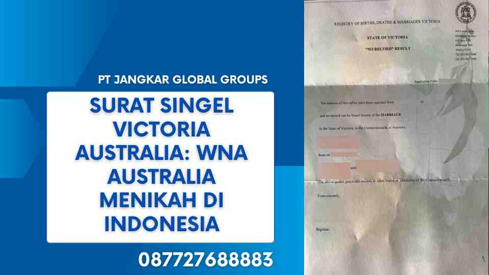 Surat Singel Victoria Australia WNA Australia Menikah di Indonesia