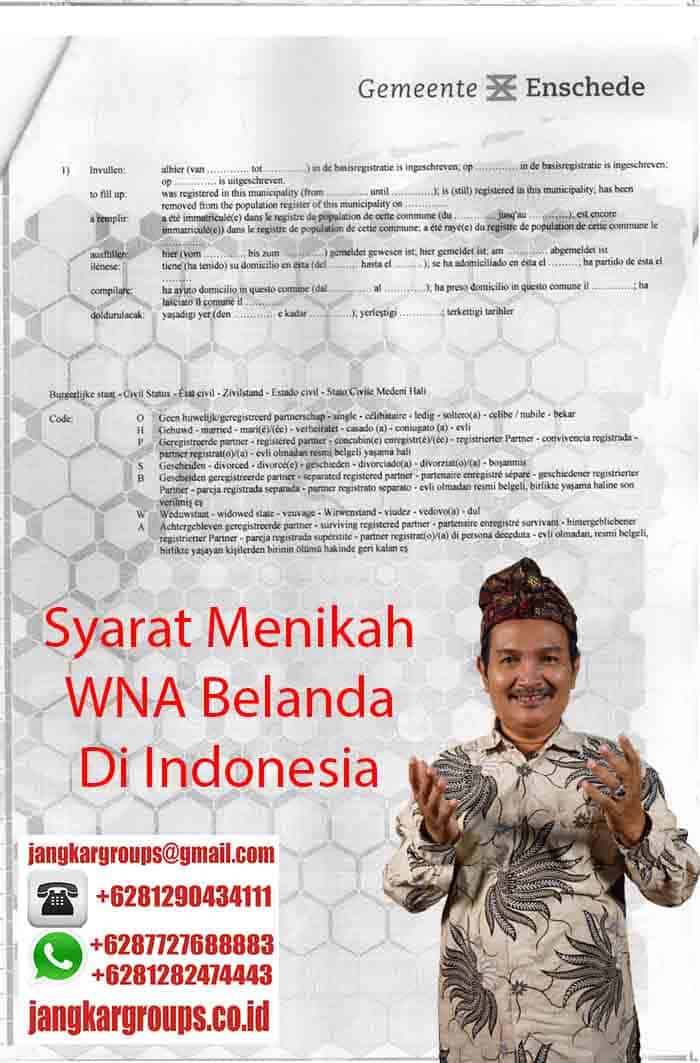 Syarat Menikah WNA Belanda di Indonesia