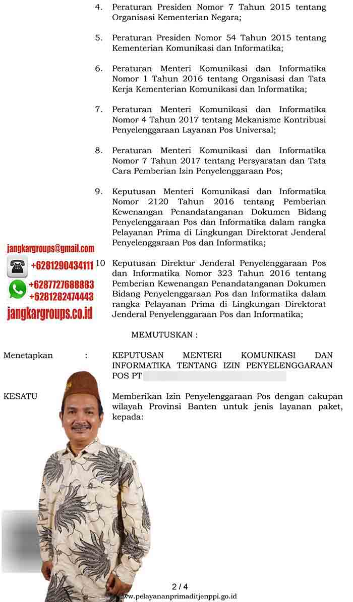 Contoh Izin Penyelenggaraan Pos Kominfo2