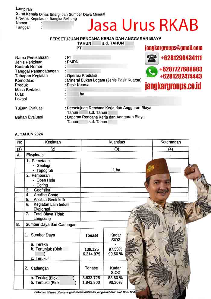 Jasa Urus RKAB Pertambangan