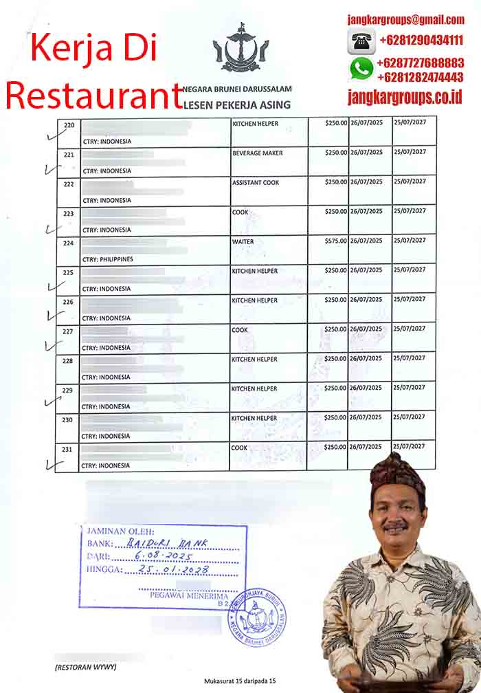 Kerja Di Restaurant Brunei