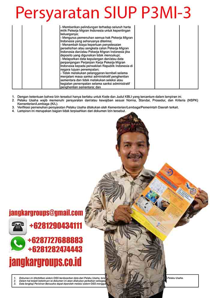 Persyaratan SIUP P3MI-3
