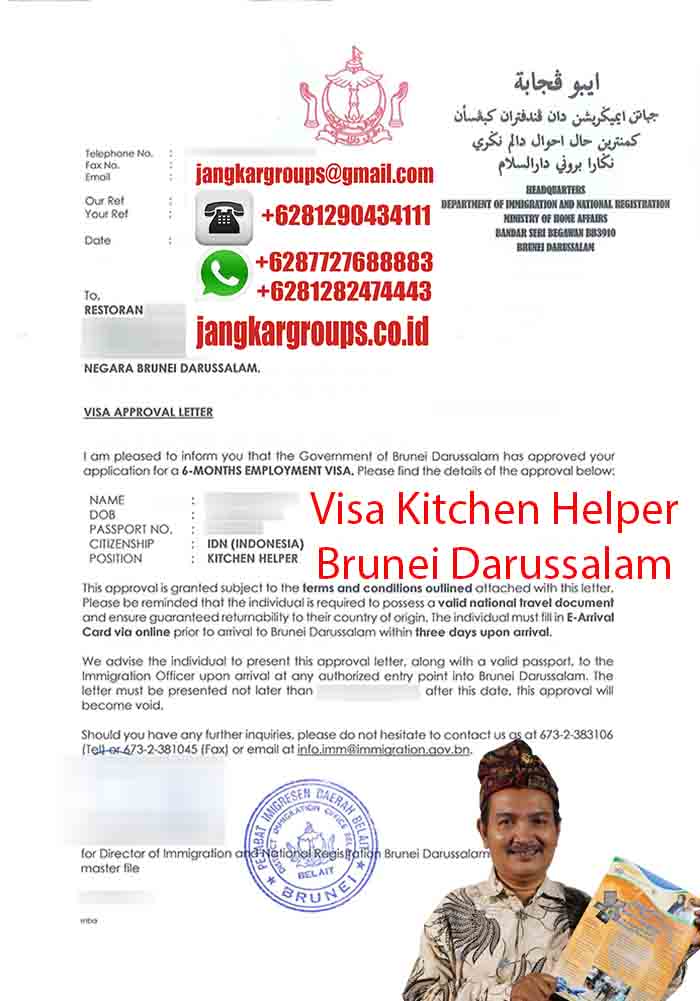 Visa Kitchen Helper Brunei Darussalam