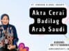 Akta Cerai Badilag Arab Saudi
