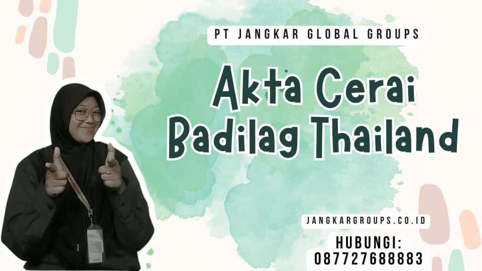 Akta Cerai Badilag Thailand