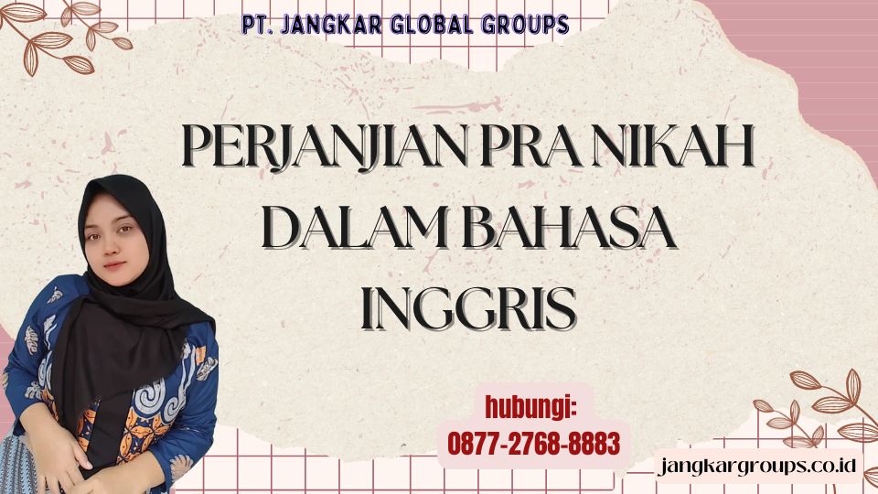 Perjanjian Pra Nikah Dalam Bahasa Inggris