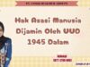 Hak Asasi Manusia Dijamin Oleh UUD 1945 Dalam
