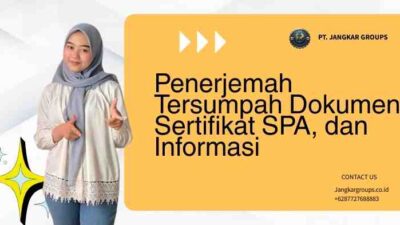Penerjemah Tersumpah Dokumen Sertifikat SPA, dan Informasi