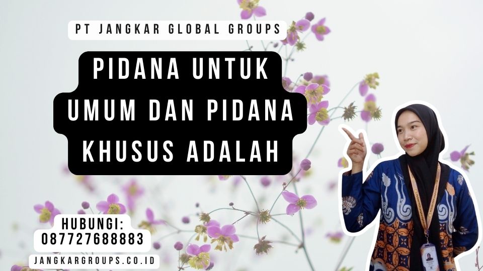 Pidana Untuk Umum Dan Pidana Khusus Adalah