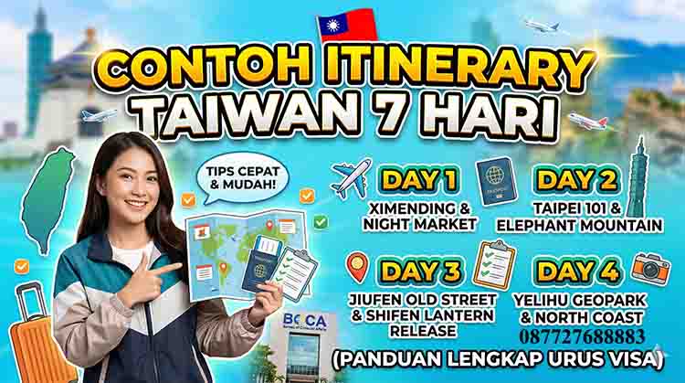 Contoh Itinerary Taiwan