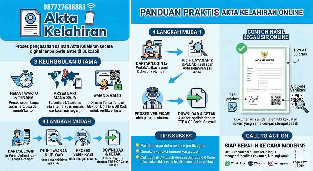 Infografis Akta Kelahiran Online