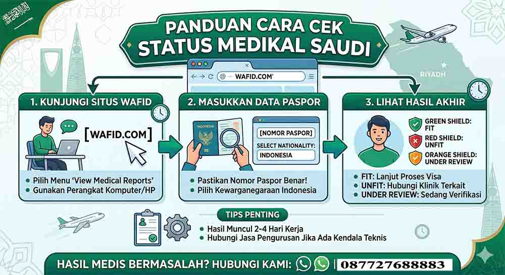 Infografis Cara Cek Status Medikal Saudi