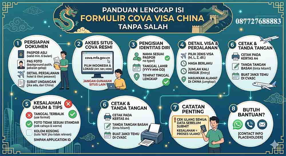 Infografis Cara Mengisi Formulir COVA Tanpa Salah