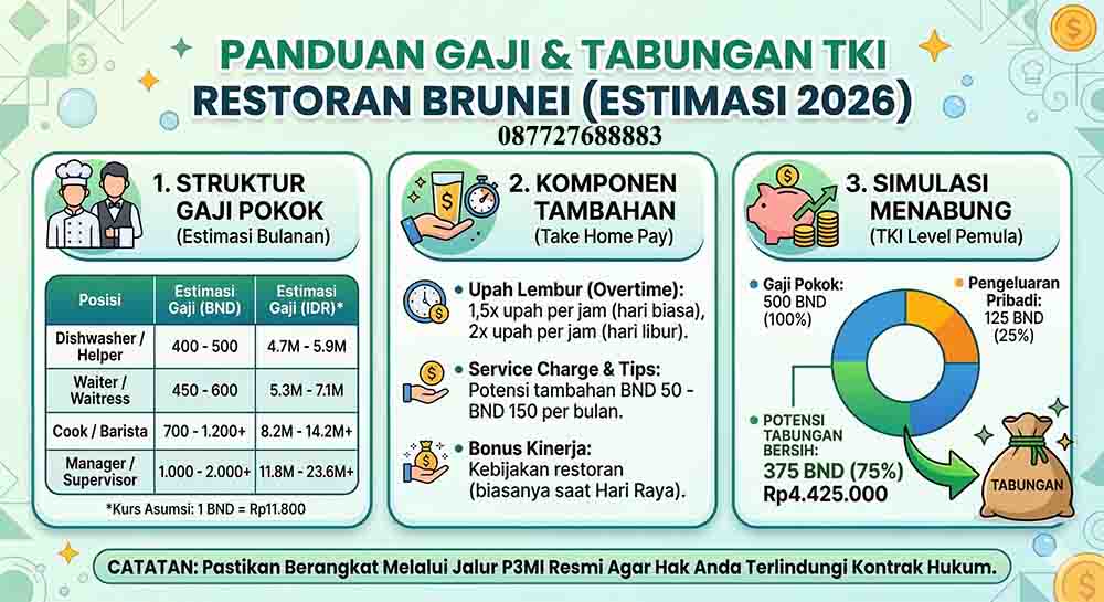 Infografis Gaji TKI Restoran Brunei